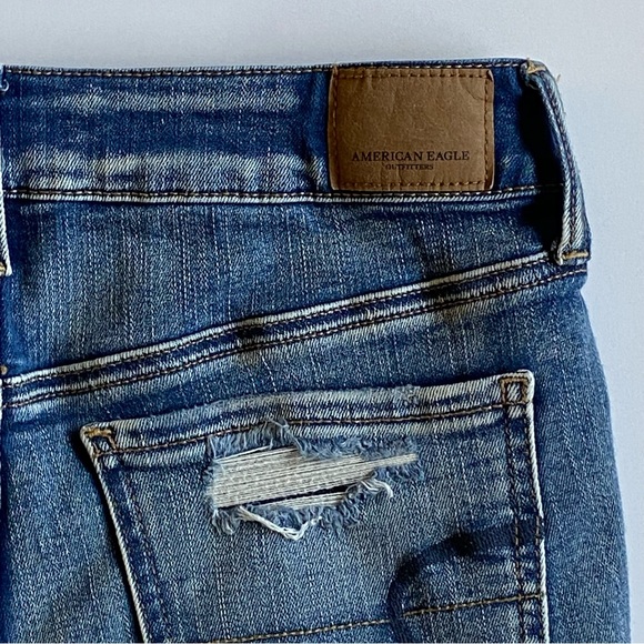 American Eagle High Rise Shortie shorts Lace pockets Cut Off size 4 Shorts EUC - Picture 9 of 16